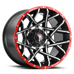 AT-1901 Gridlock 5 Black Machined w/Red